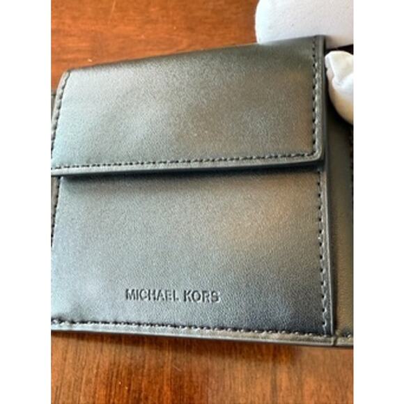 Retail $158 Michael Kors Black Leather BiFold Wallet*New with tags - Picture 5 of 9